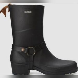 Aigle Women's Black Rain Boots Made In France
